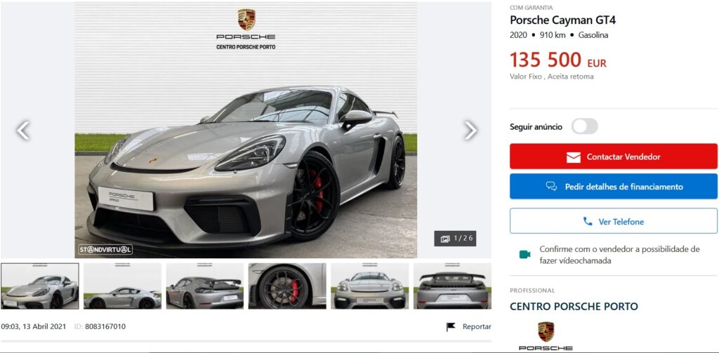 Porsche 718 GT4 Anuncio