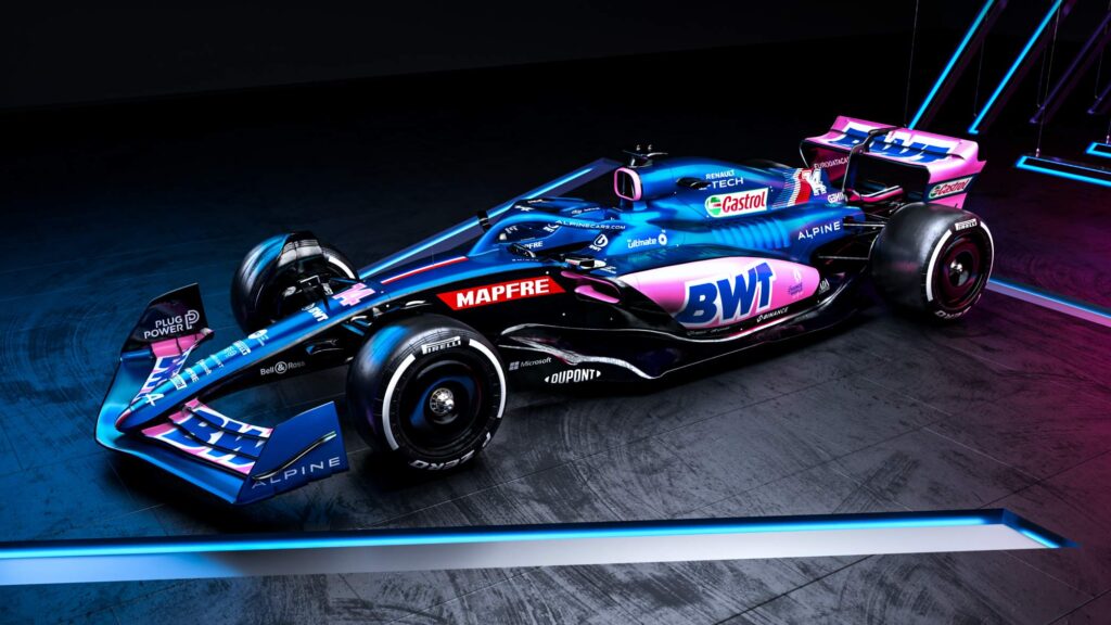 BWT Alpine F1 Team Launch A522a Blue single seater