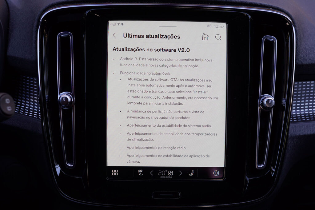 Diario Bordo Ano Eletrico Volvo XC40 Atualizacao OTA 6